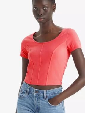 Levi's Red Corset Crop XL Shirt